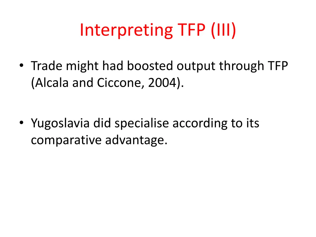 interpreting tfp iii
