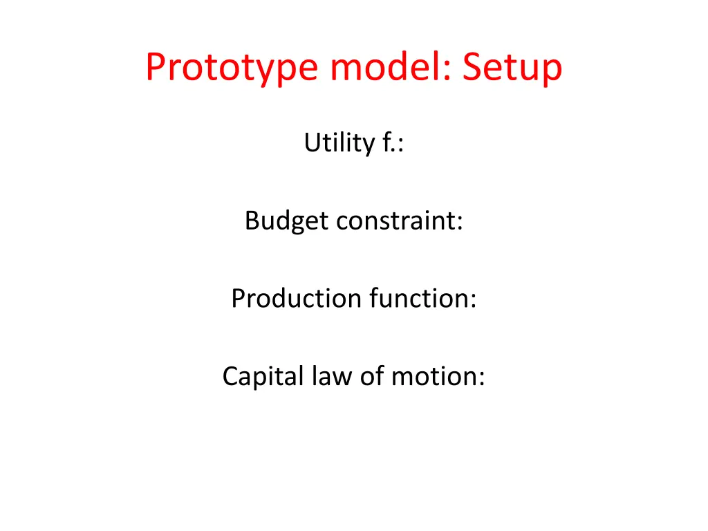 prototype model setup