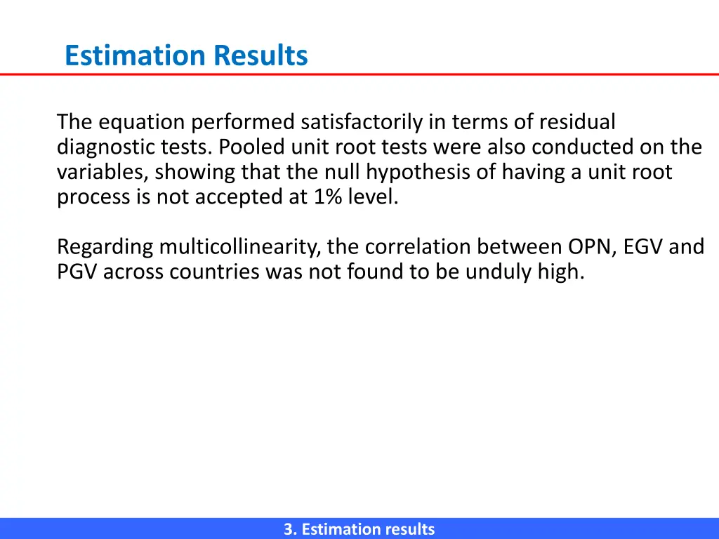 estimation results 1