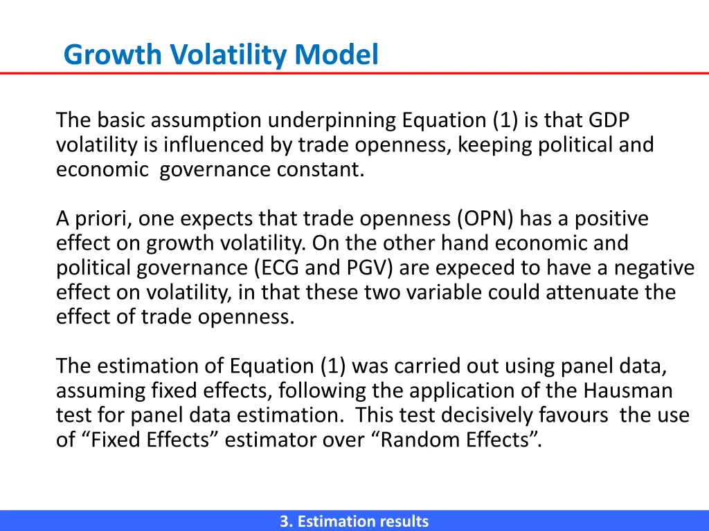 growth volatility model 1