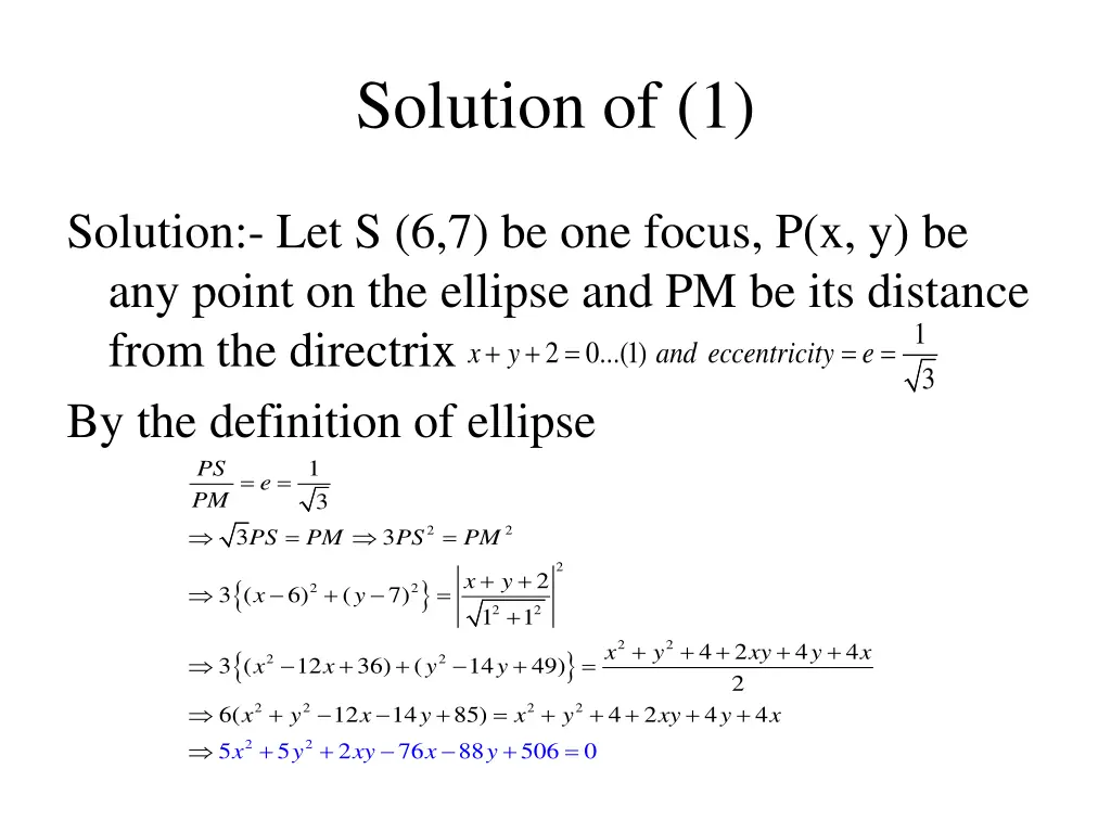 solution of 1