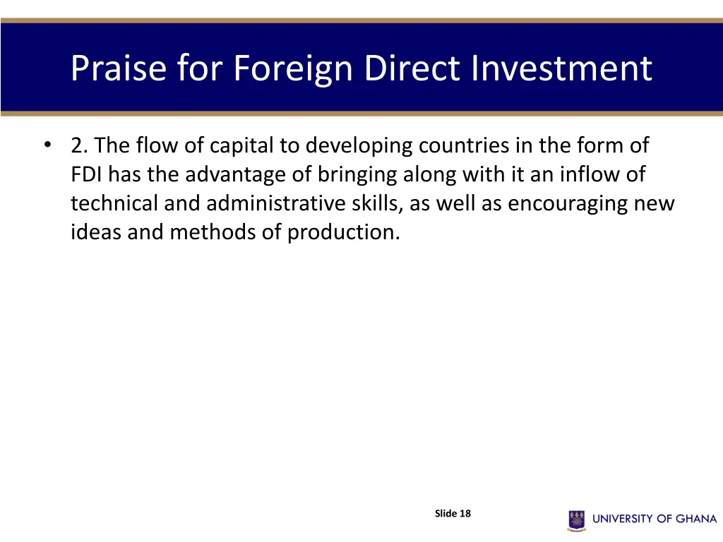 praise for foreign direct investment 1
