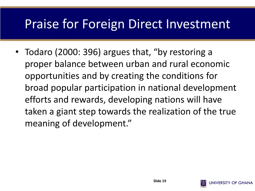 praise for foreign direct investment 2