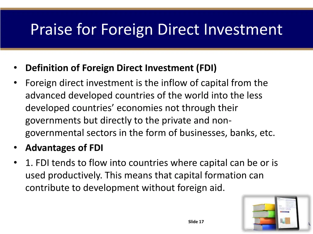 praise for foreign direct investment