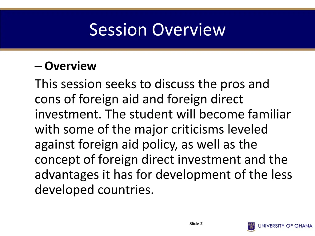 session overview