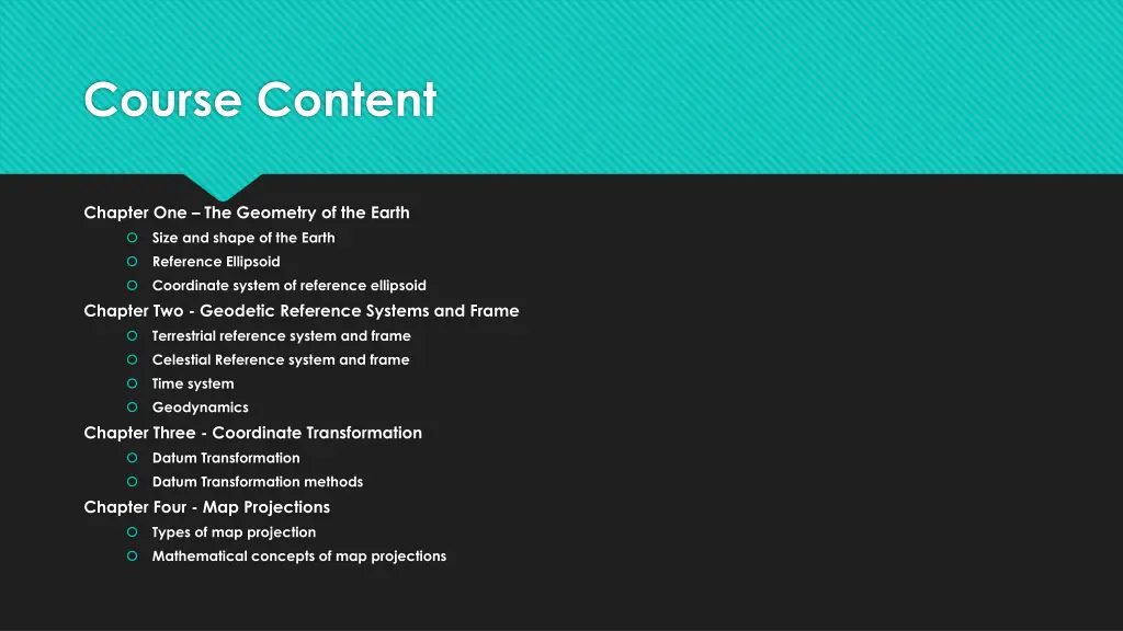 course content