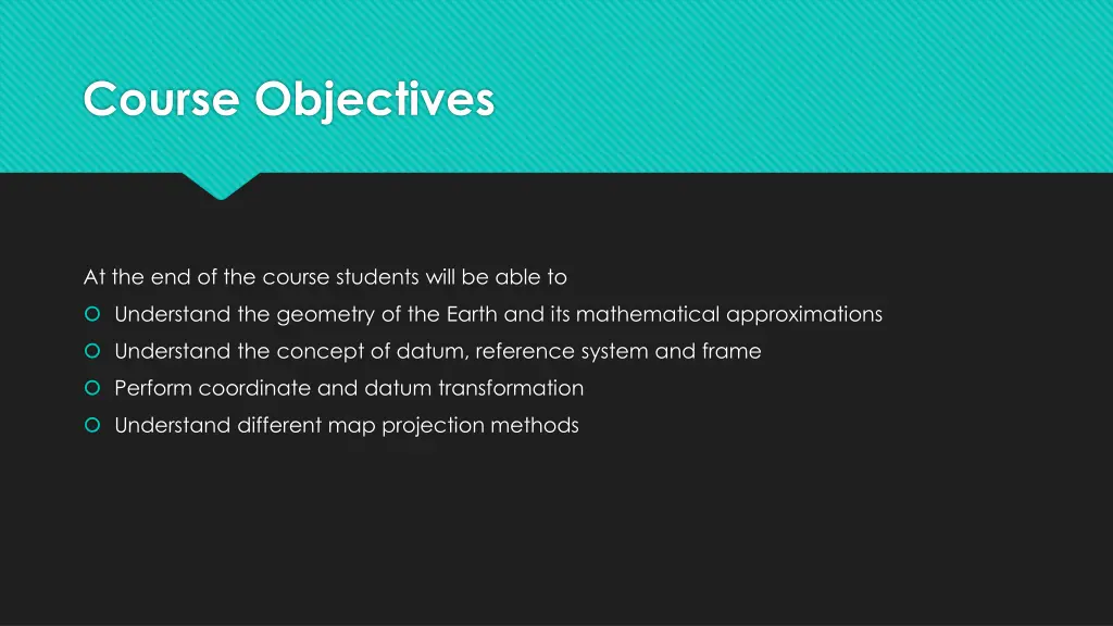 course objectives