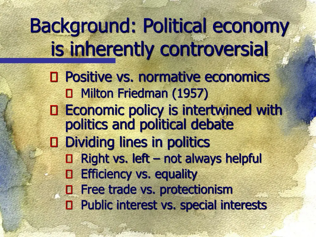 background political economy is inherently