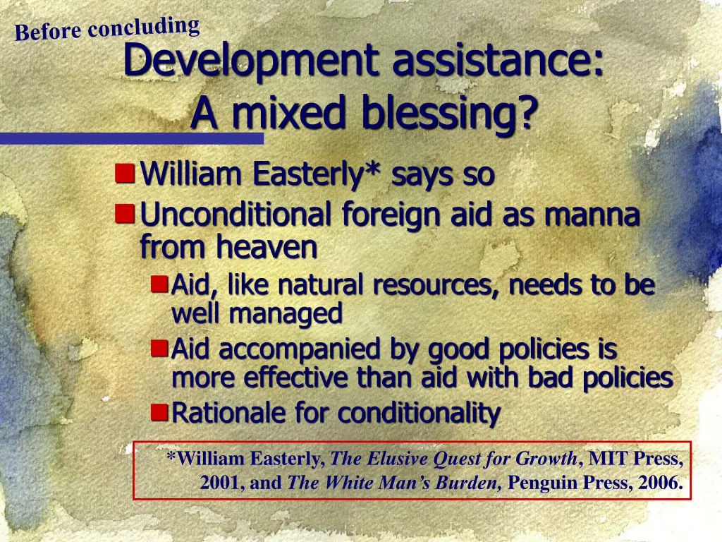 development assistance a mixed blessing