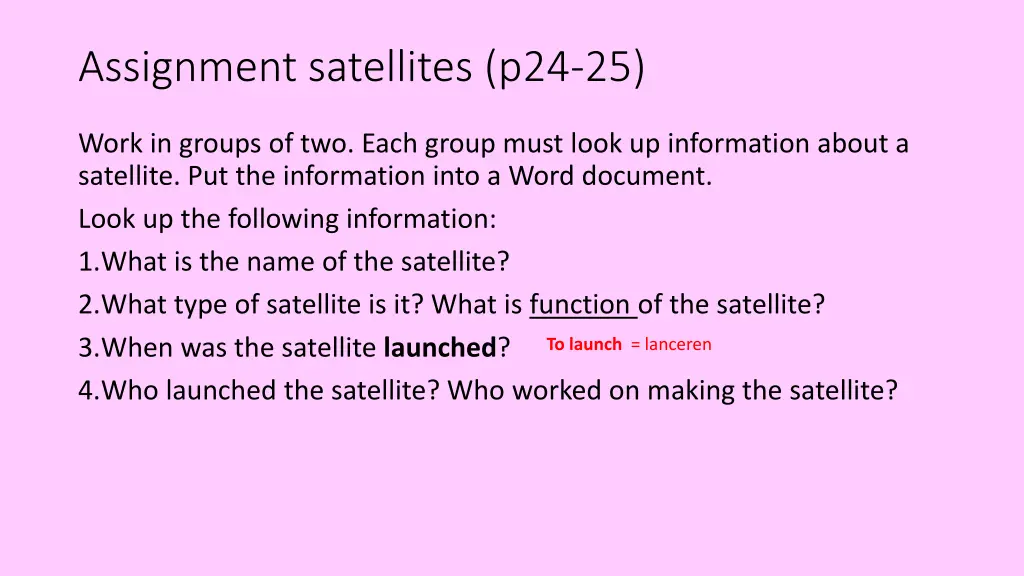 assignment satellites p24 25
