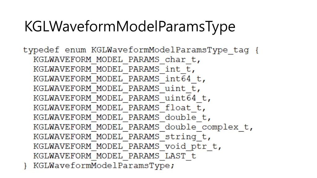 kglwaveformmodelparamstype 1