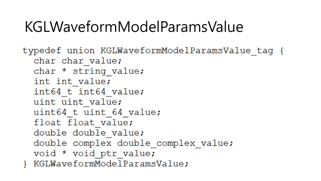 kglwaveformmodelparamsvalue 1