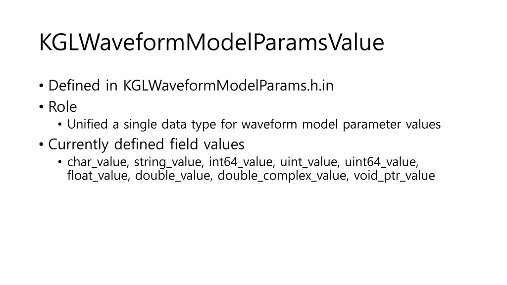 kglwaveformmodelparamsvalue