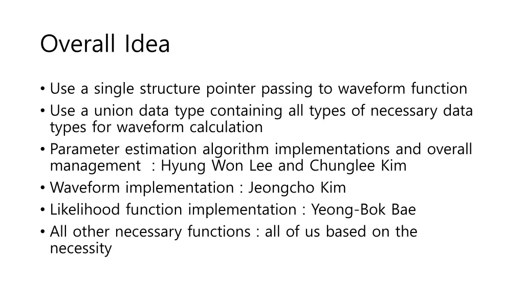 overall idea