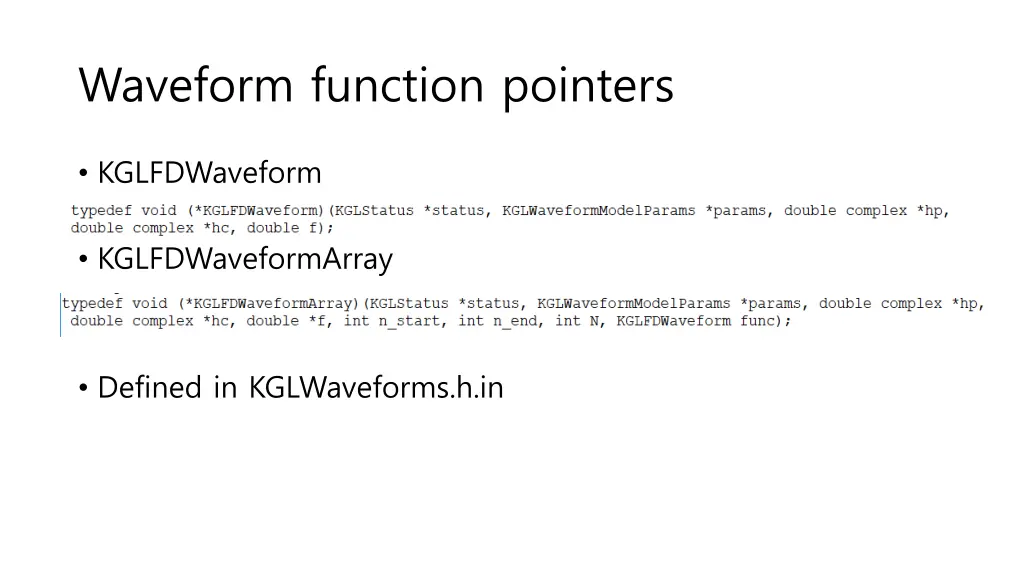 waveform function pointers