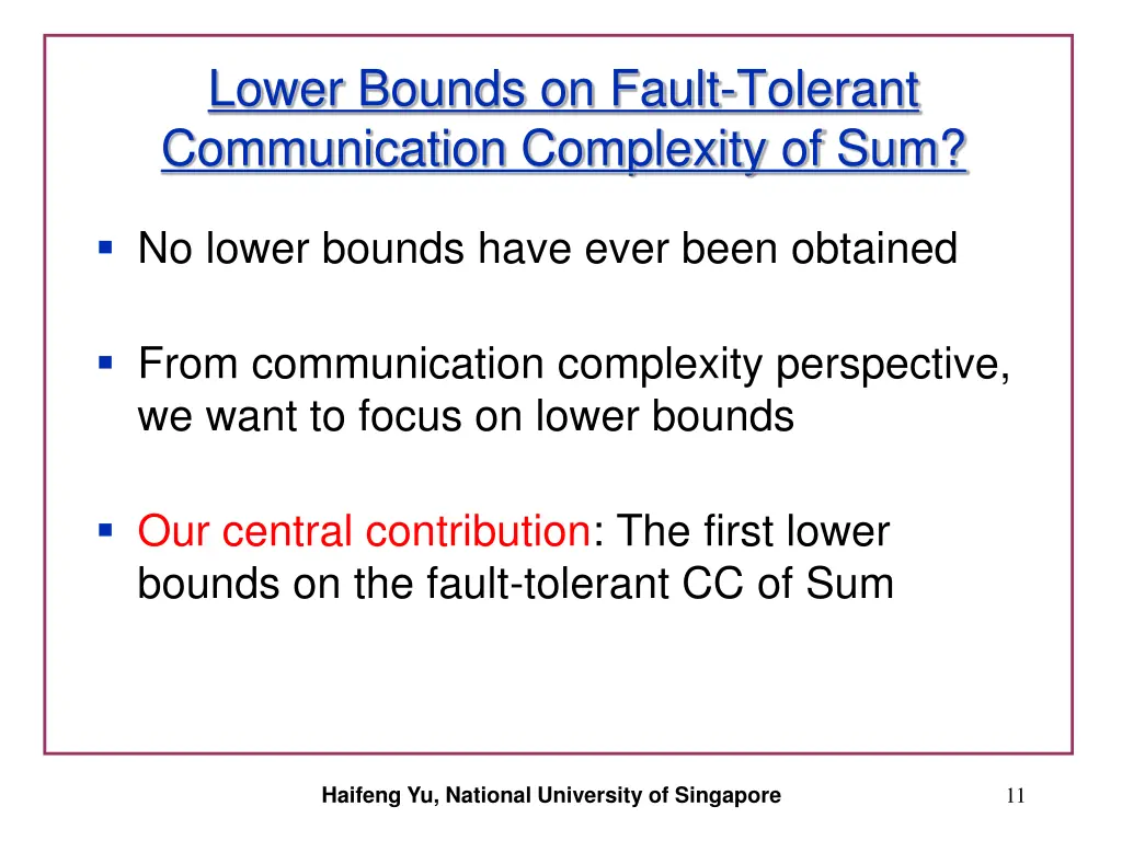 lower bounds on fault tolerant communication
