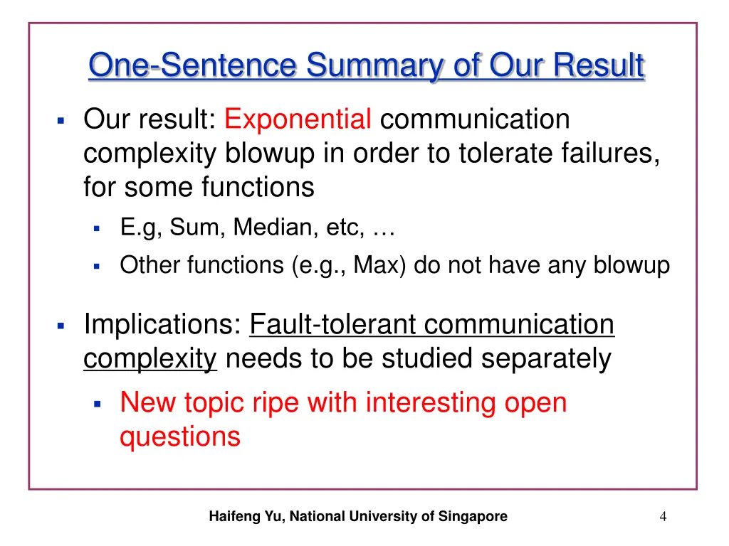 one sentence summary of our result