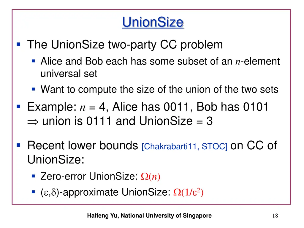 unionsize