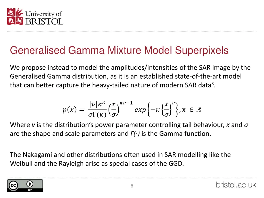 generalised gamma mixture model superpixels