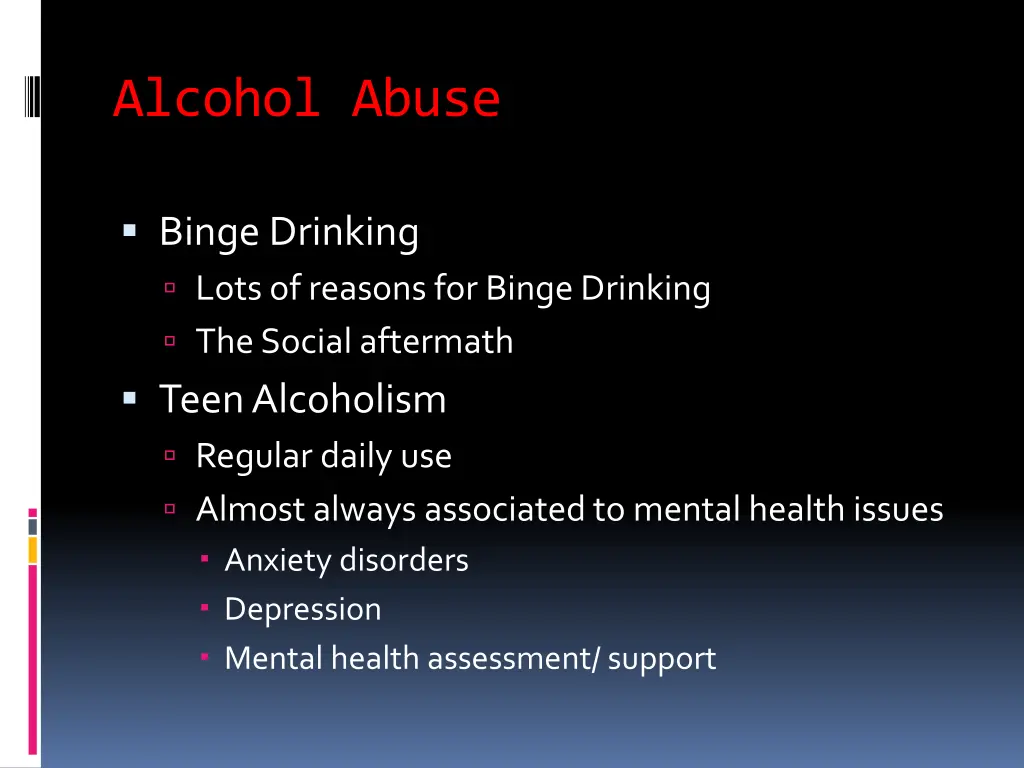 alcohol abuse