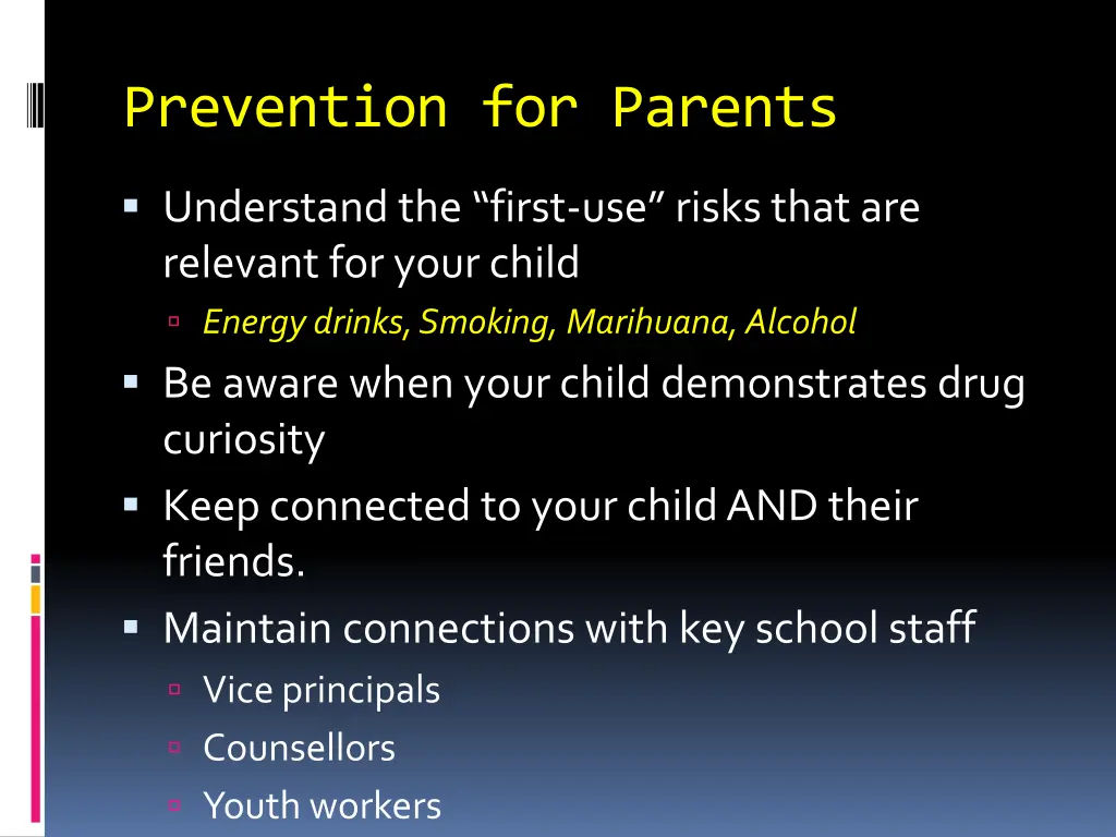 prevention for parents