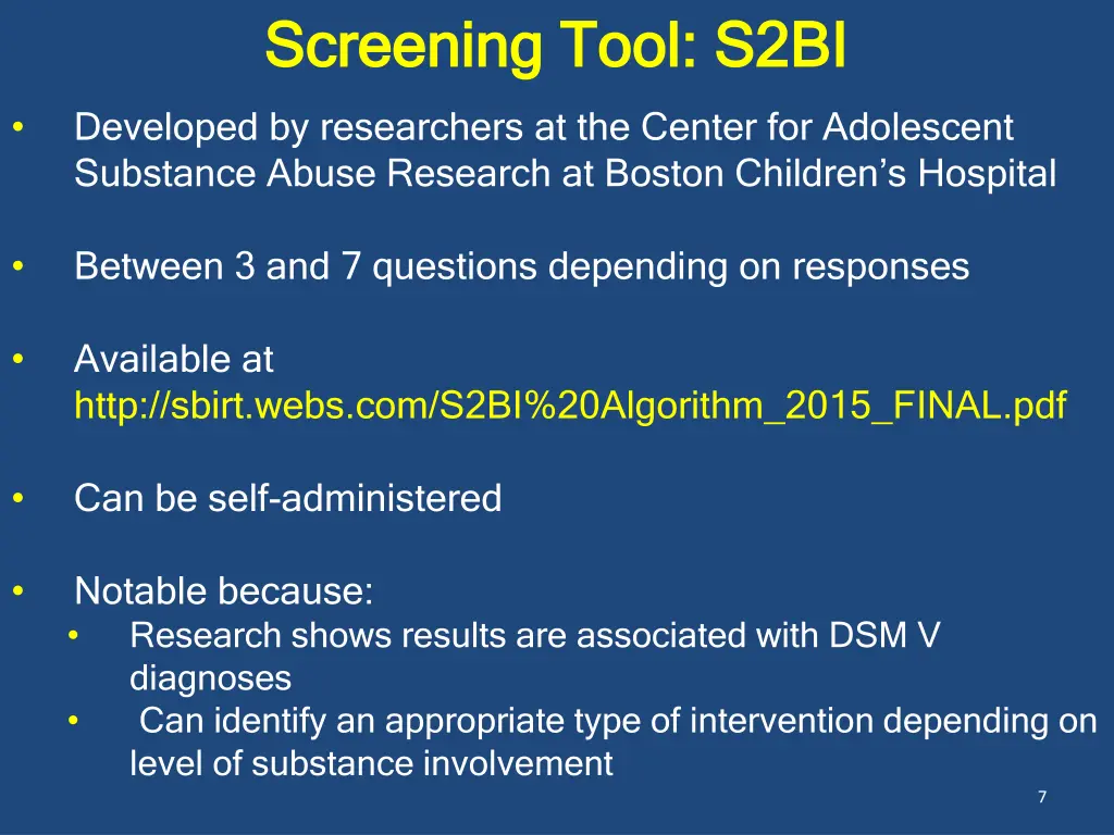 screening tool s2bi screening tool s2bi