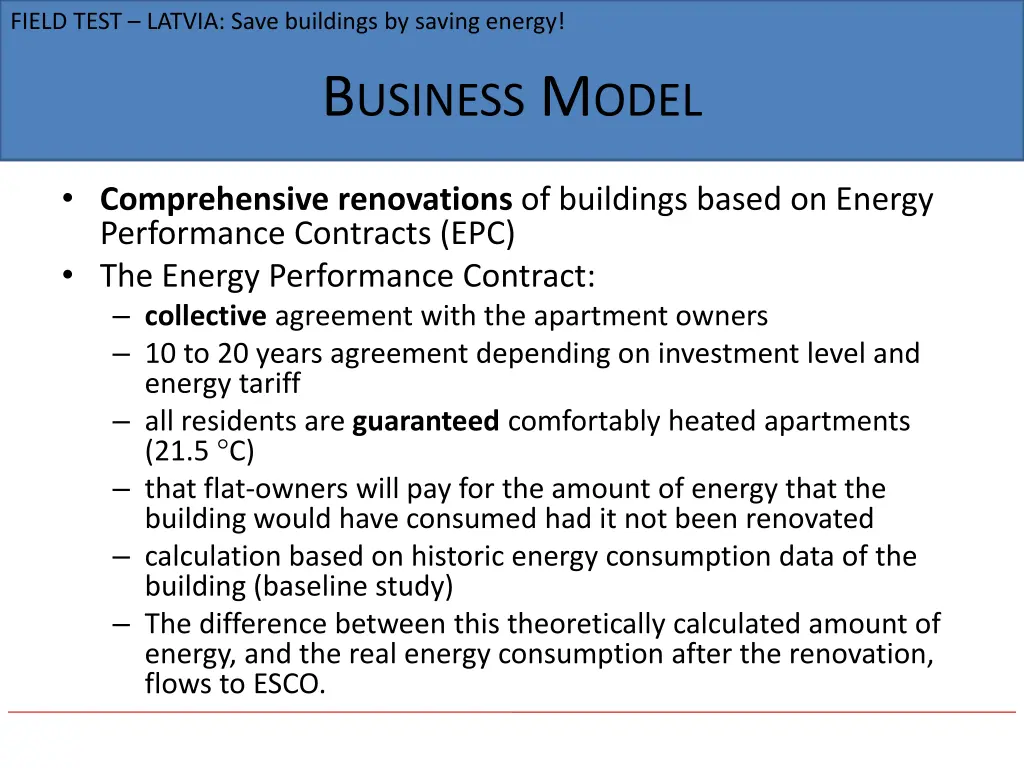 field test latvia save buildings by saving energy 1