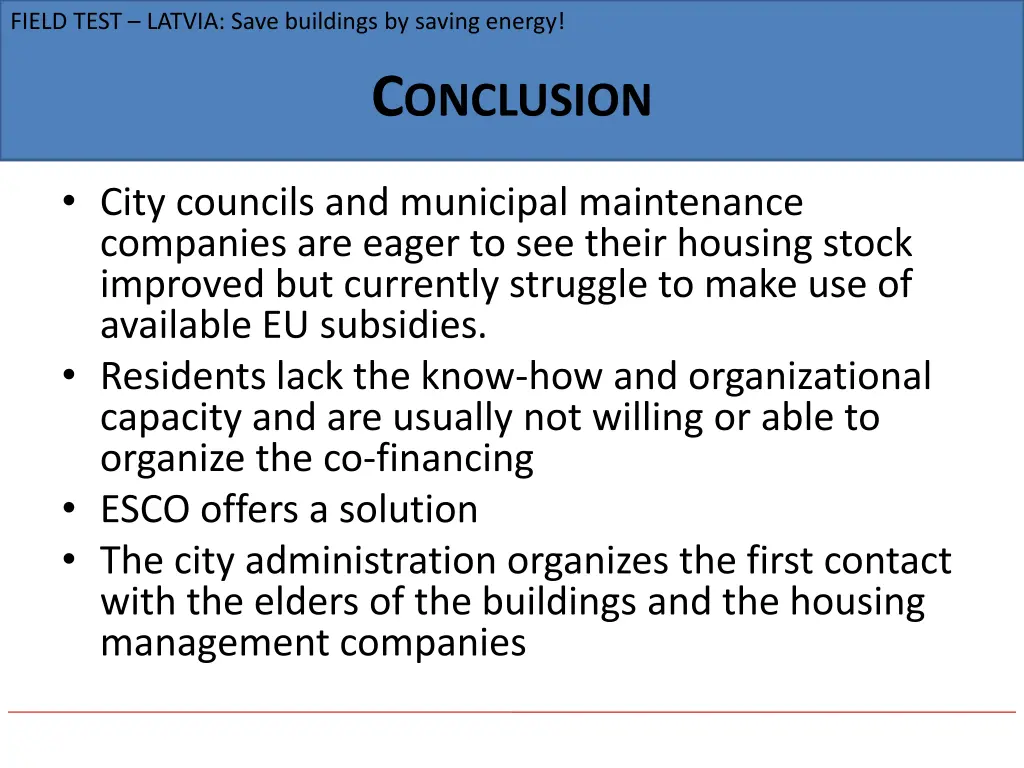 field test latvia save buildings by saving energy 9