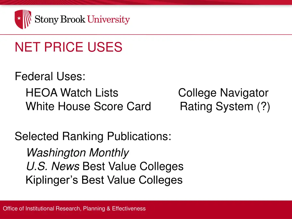 net price uses