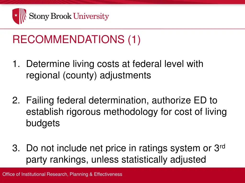recommendations 1