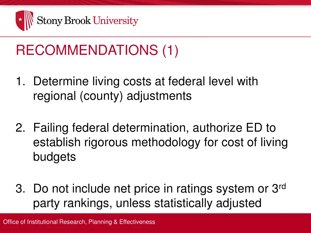 recommendations 1