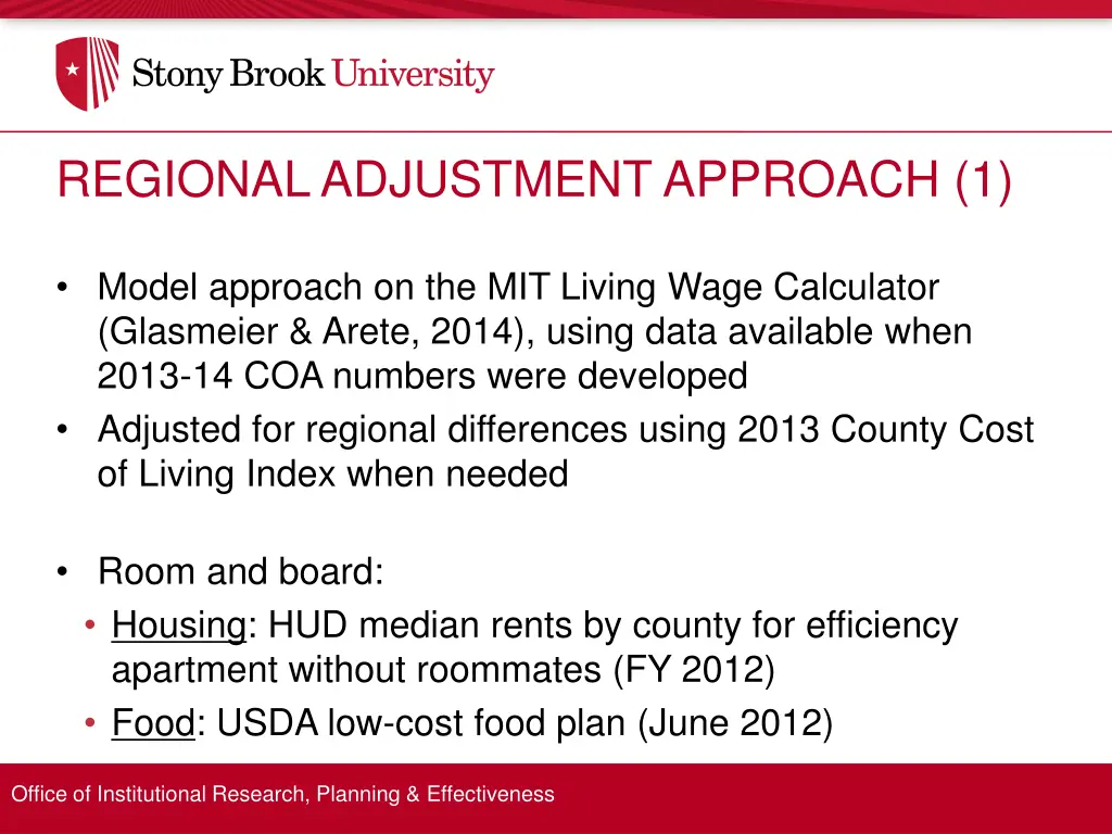 regional adjustment approach 1