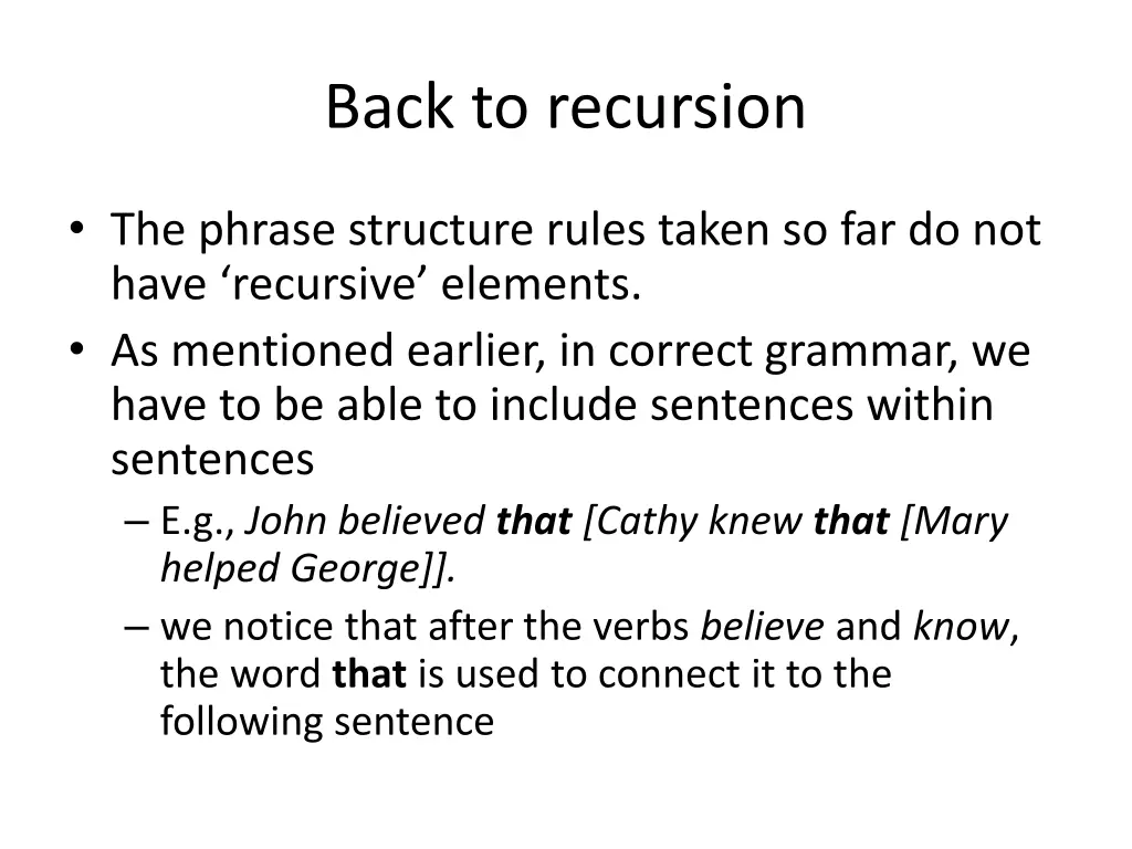 back to recursion