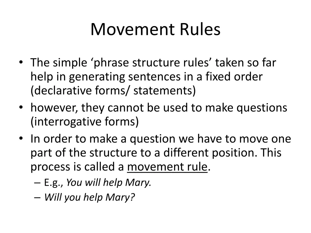 movement rules