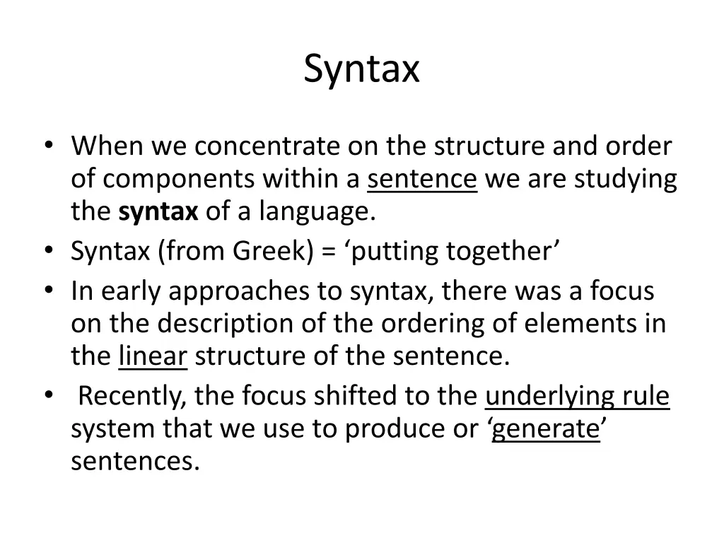 syntax