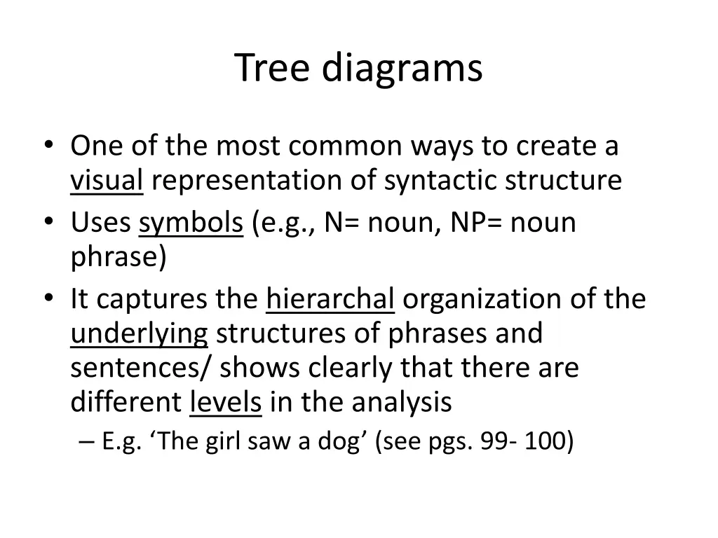 tree diagrams