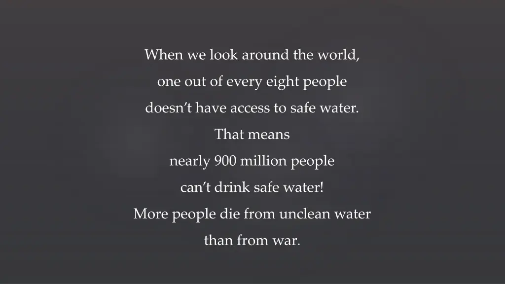 when we look around the world