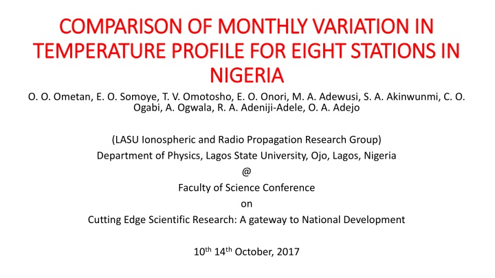 comparison of monthly variation in comparison