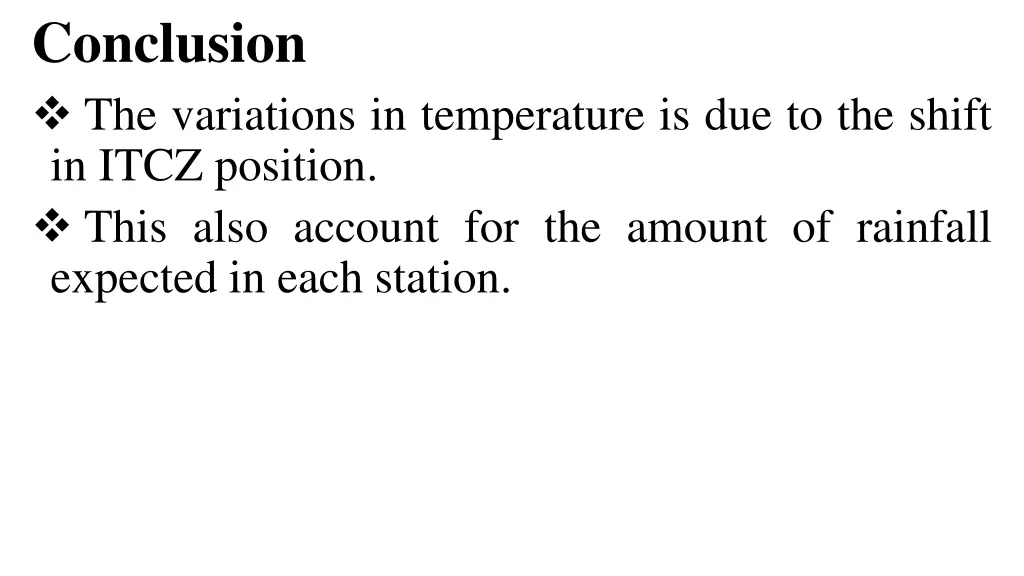 conclusion the variations in temperature