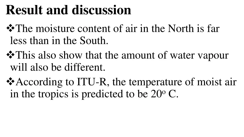 result and discussion the moisture content