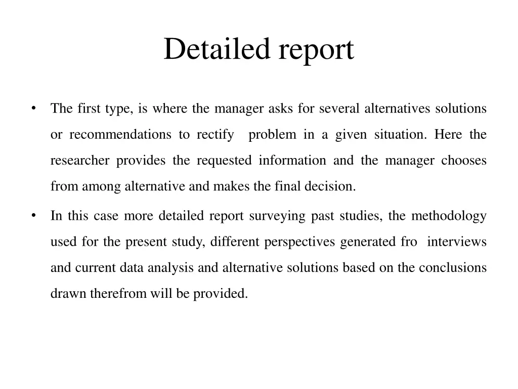 detailed report