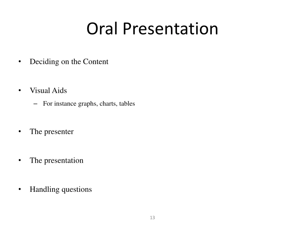 oral presentation