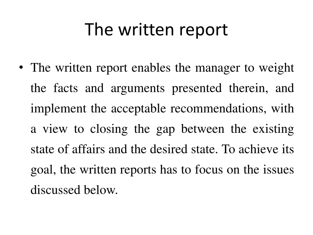 the written report