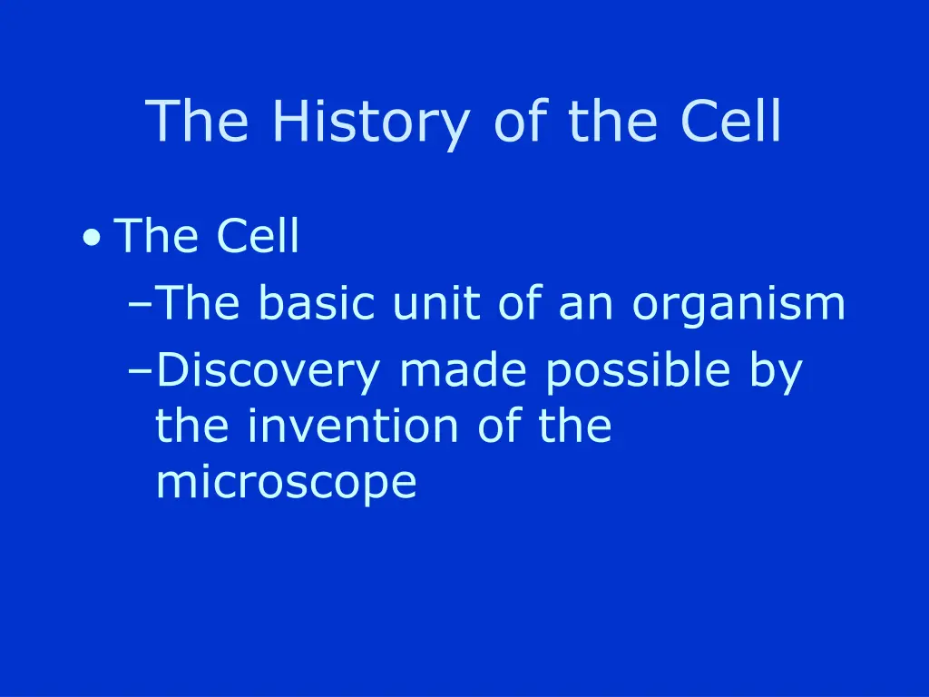 the history of the cell