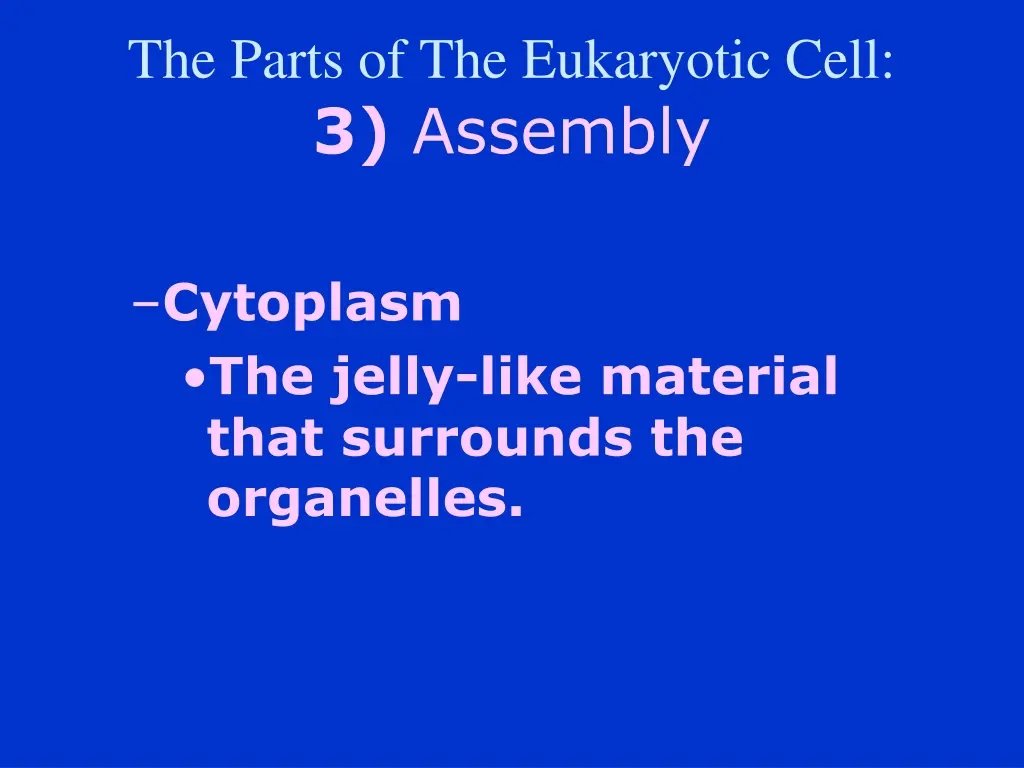 the parts of the eukaryotic cell 3 assembly
