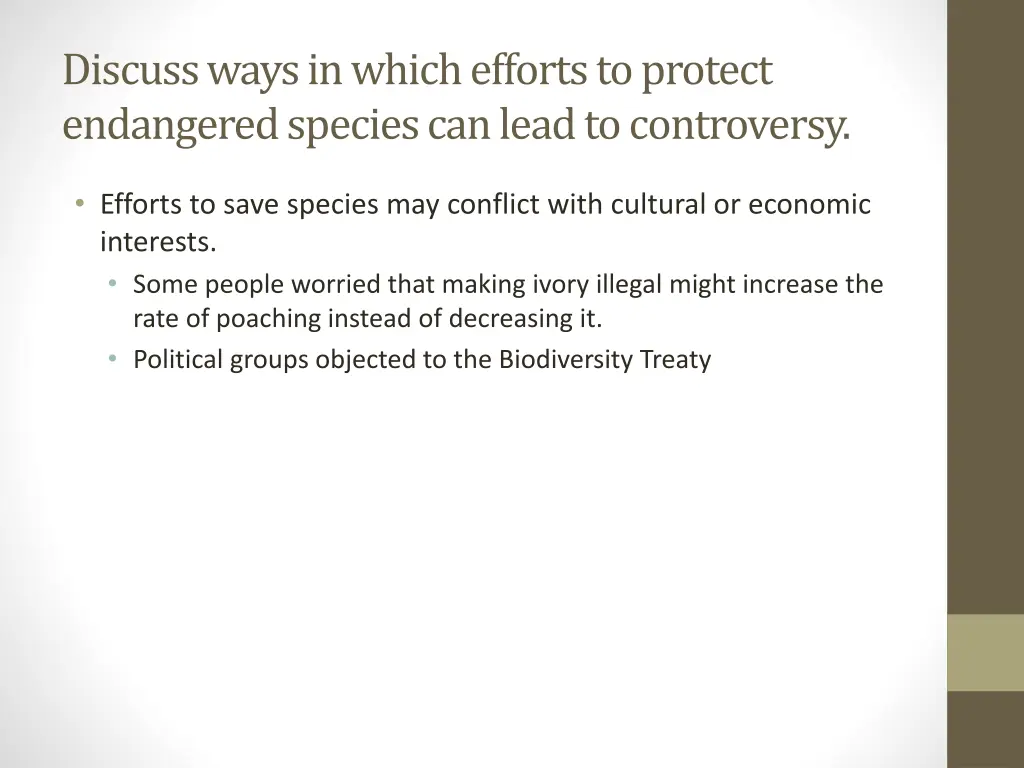 discuss ways in which efforts to protect