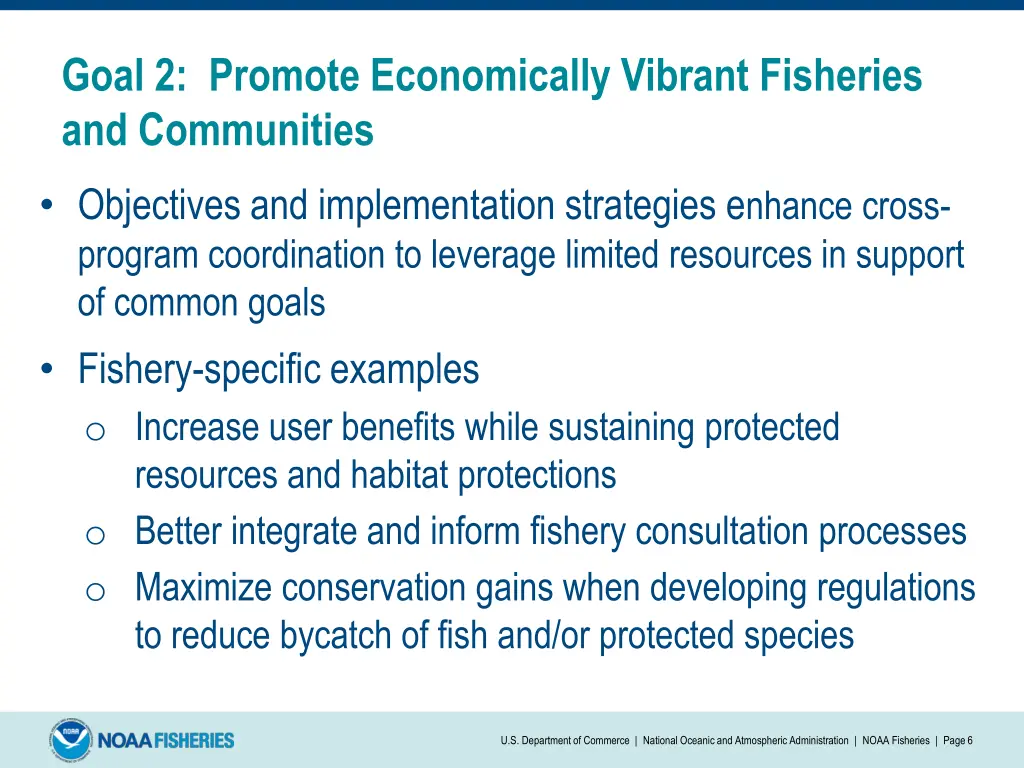 goal 2 promote economically vibrant fisheries