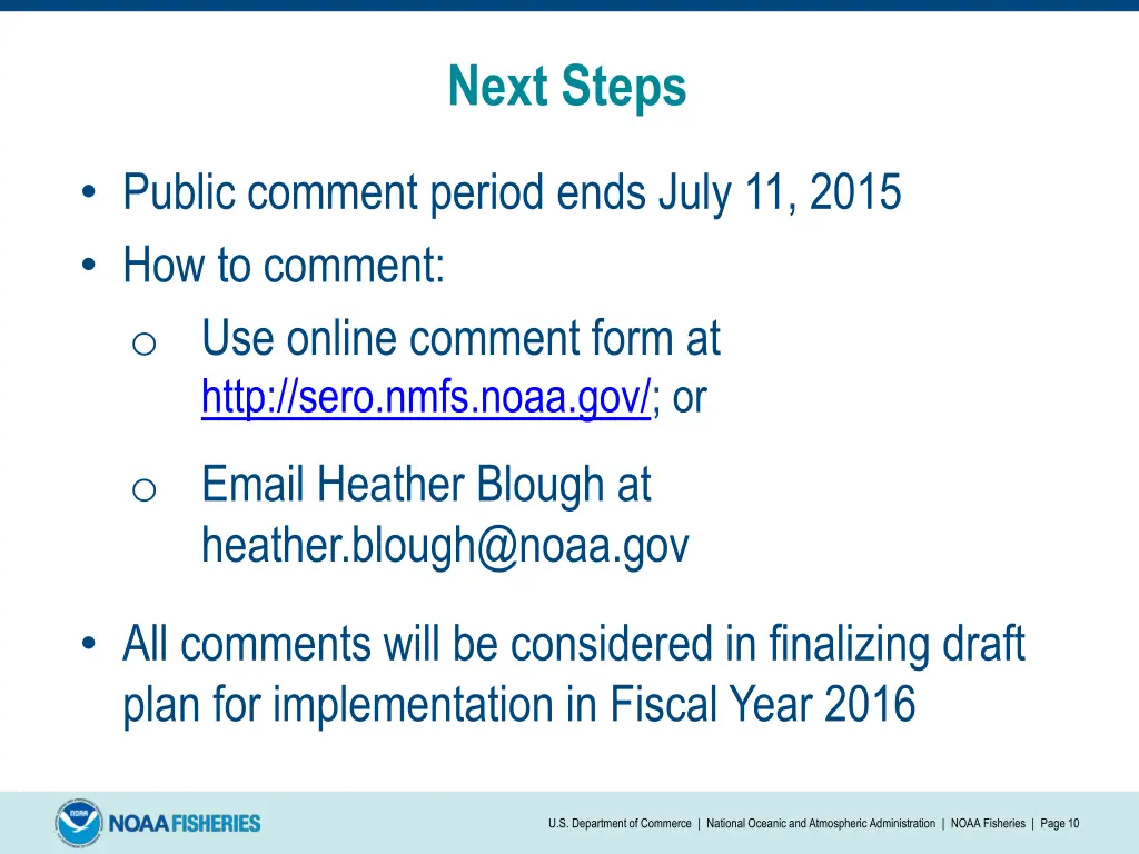 next steps