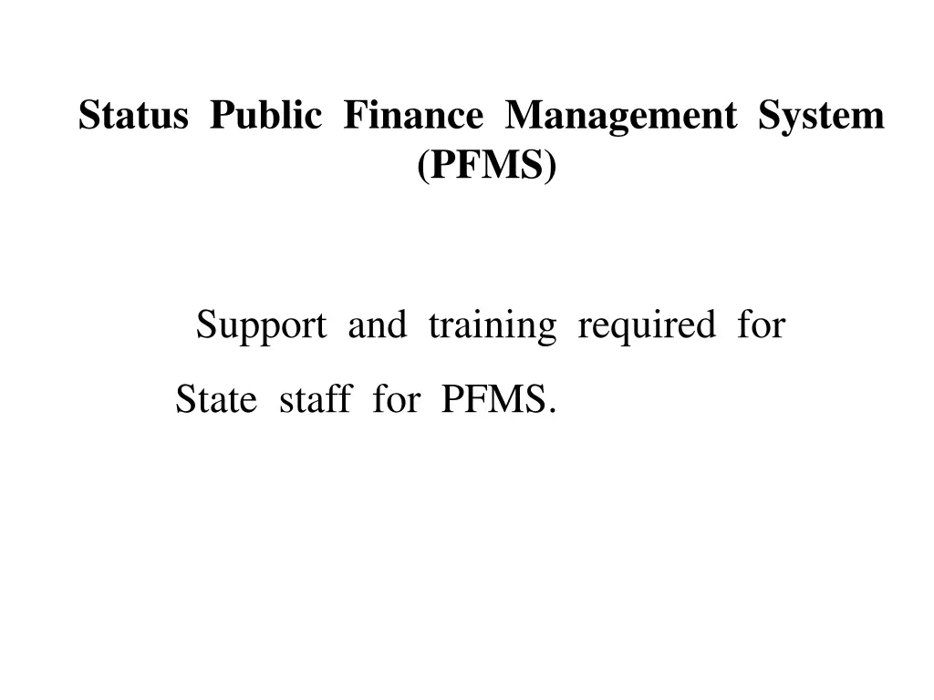 status public finance management system pfms