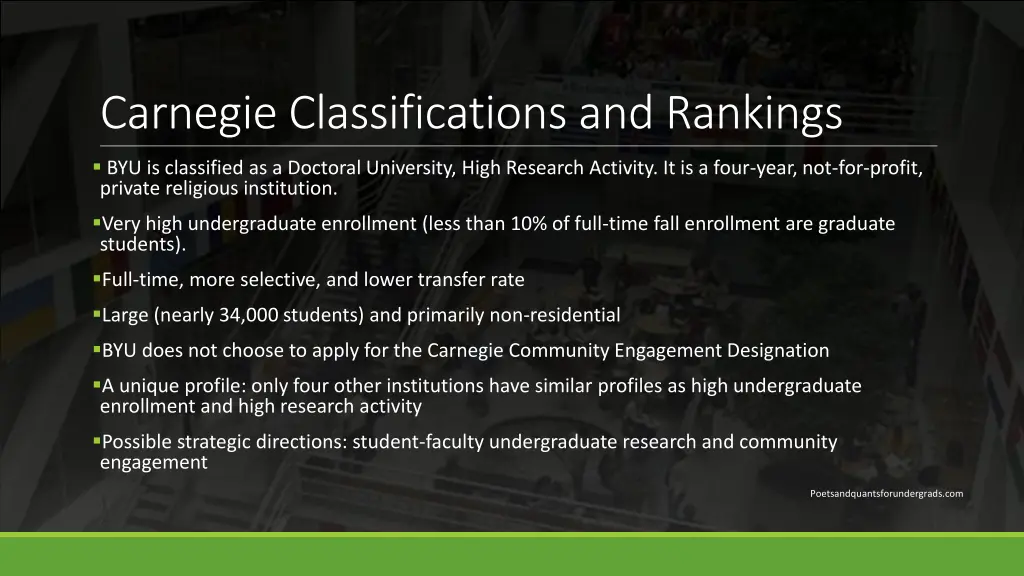 carnegie classifications and rankings